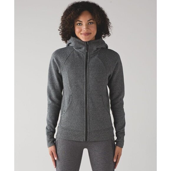 Lululemon Scuba Hoodie *Light Cotton Fleece Heathered Black (1st Release) Size 4 - Picture 1 of 14